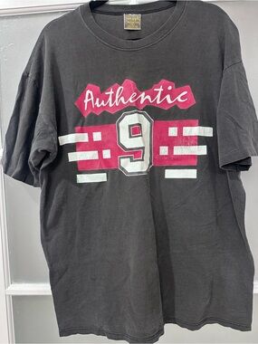 Vintage Authentic 9 Graphic T-Shirt XL Black 90s Touch of Gold Spring Ford USA